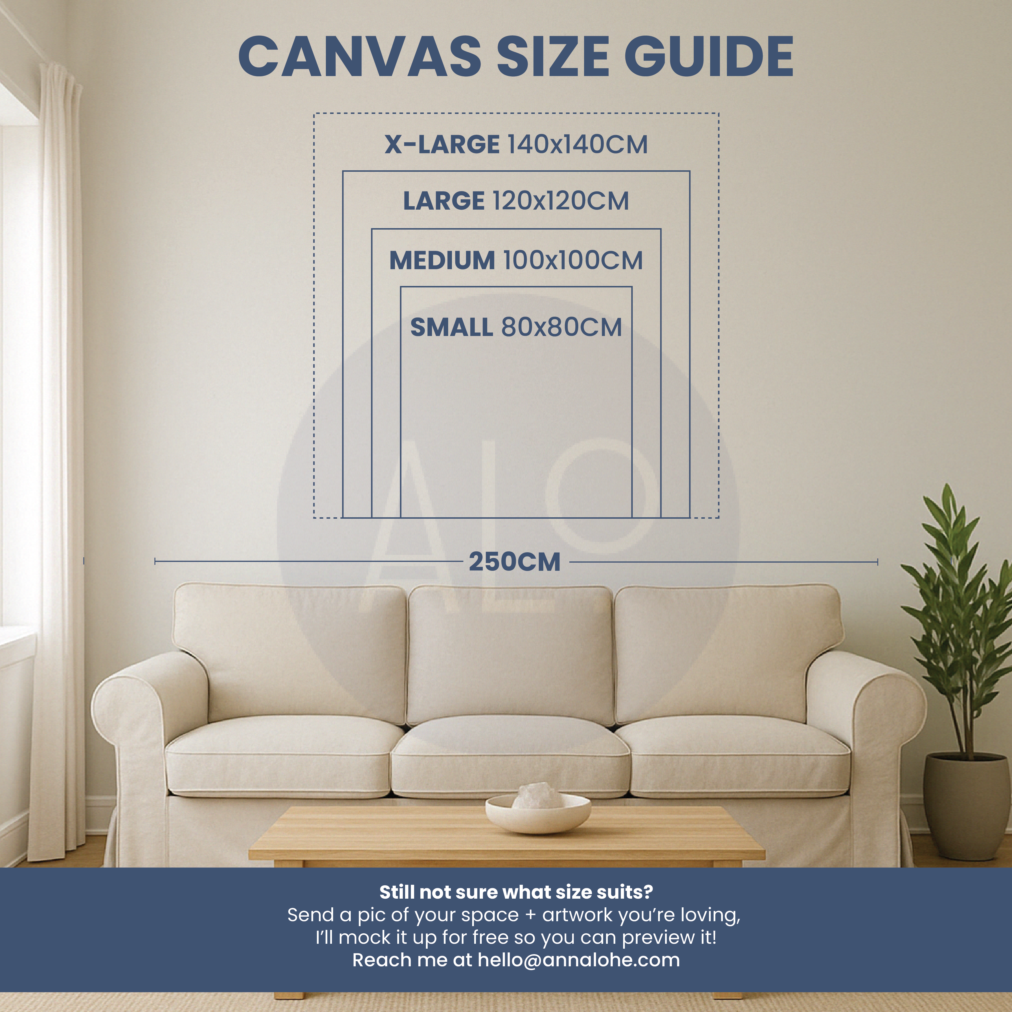 Choosing the correct size artwork for your wall.
