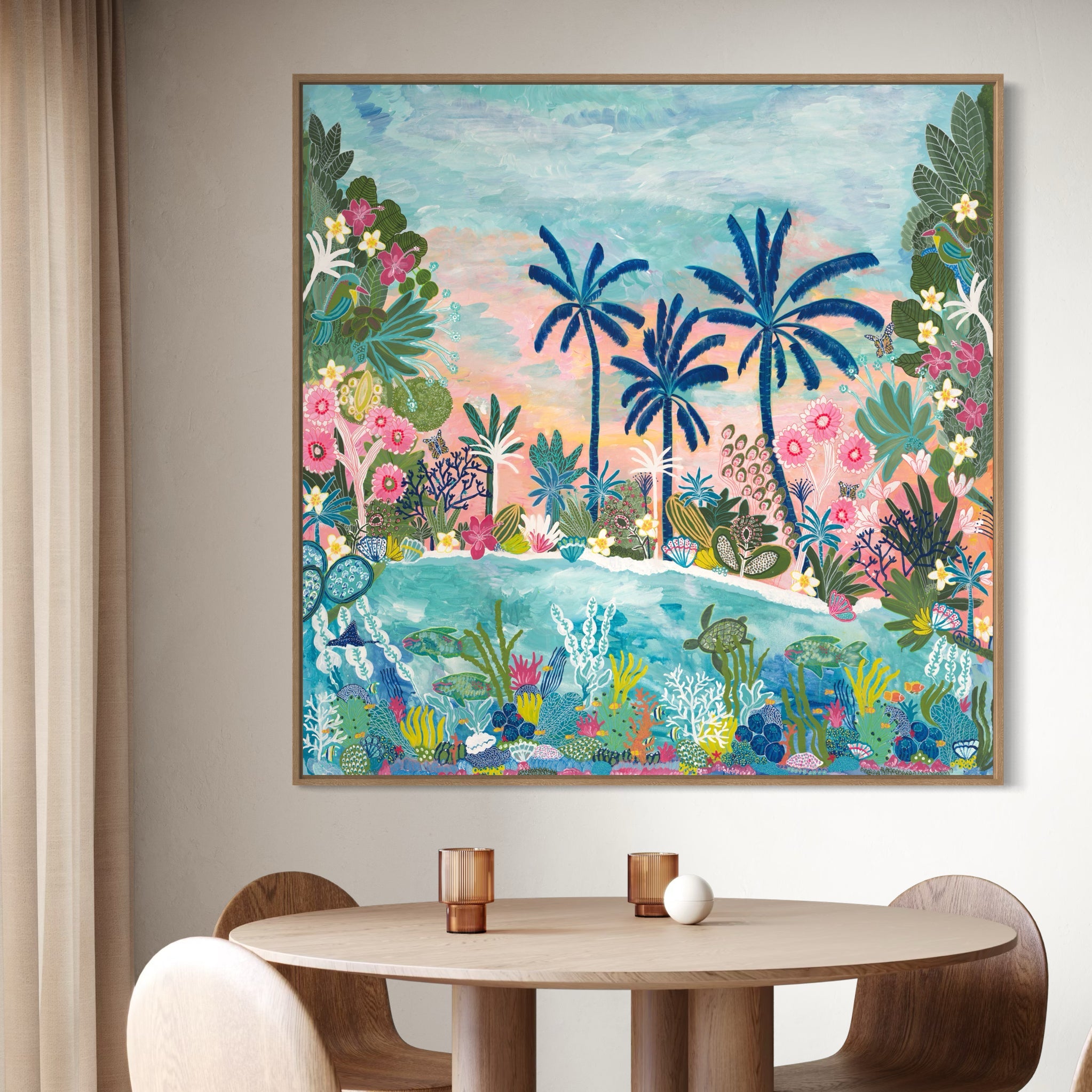 Island Paradiso by Anna Lohe featuring tropical botanical artwork inspired by island landscapes, available as a premium fine art print.