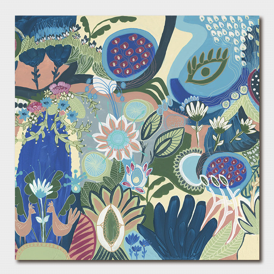 Blue Lovers Card Pack - 6 Square Cards