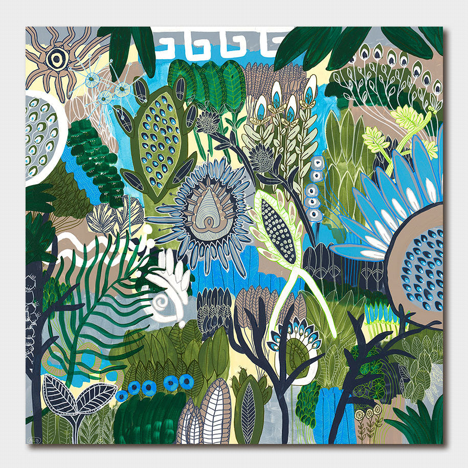 Blue Lovers Card Pack - 6 Square Cards