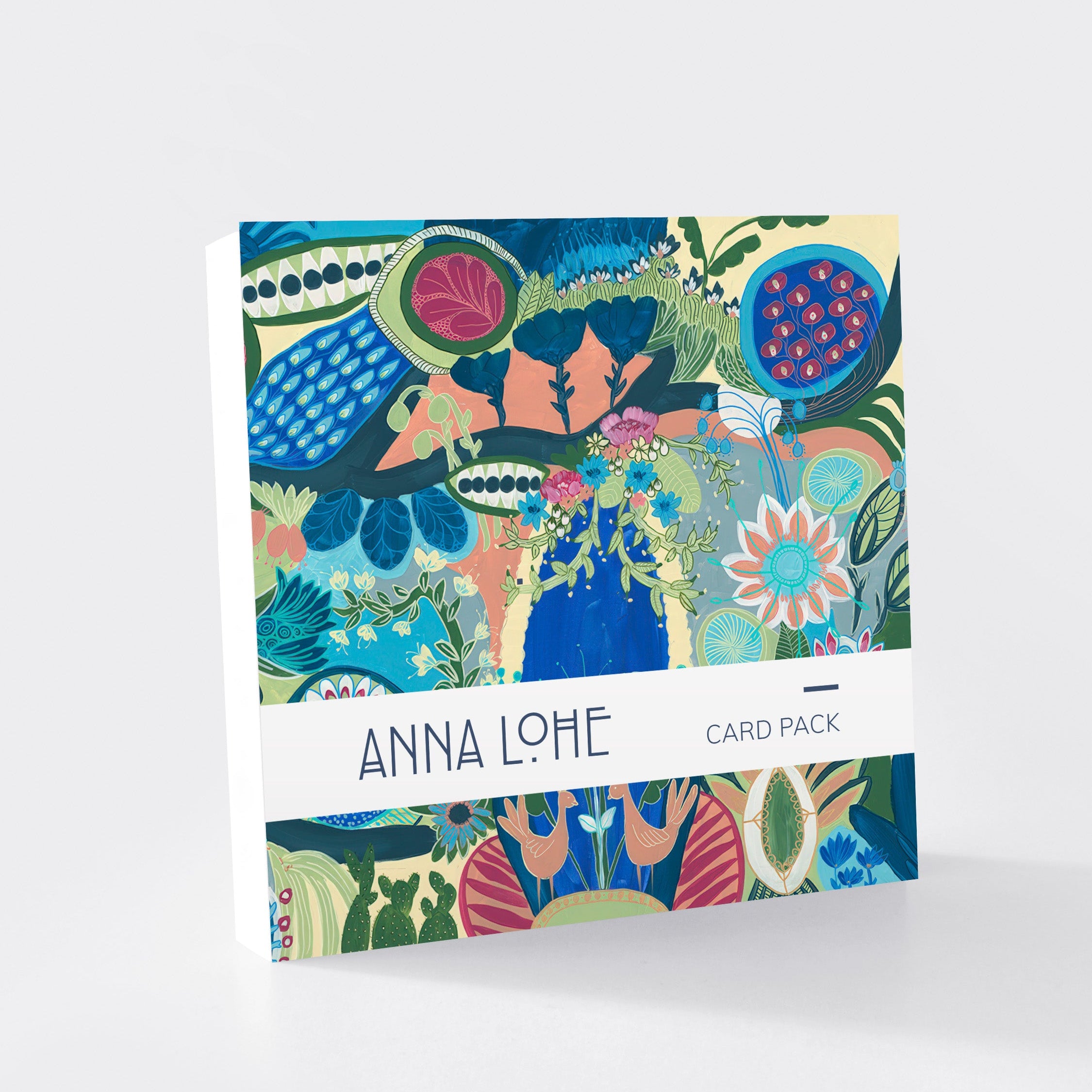 Blue Lovers Card Pack - 6 Square Cards