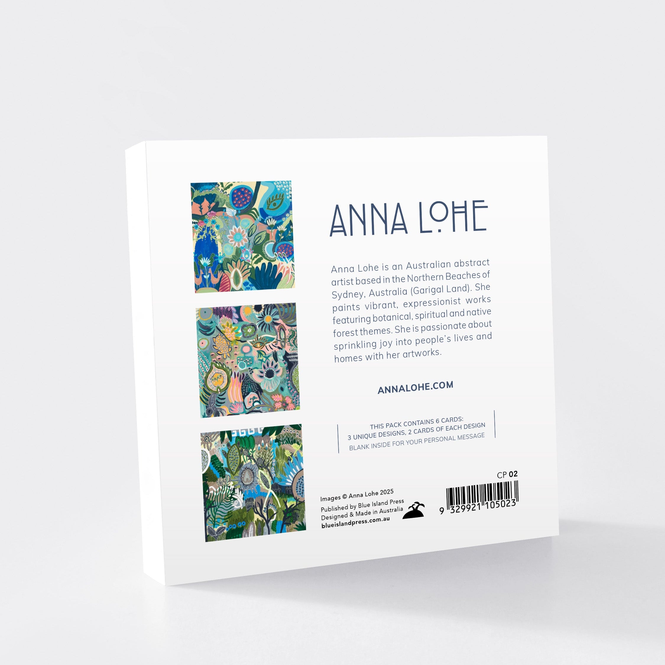 Blue Lovers Card Pack - 6 Square Cards