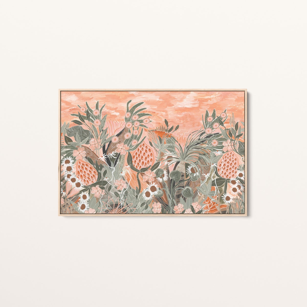 Evening Primrose Rectangle by Anna Lohe – framed artwork, front view