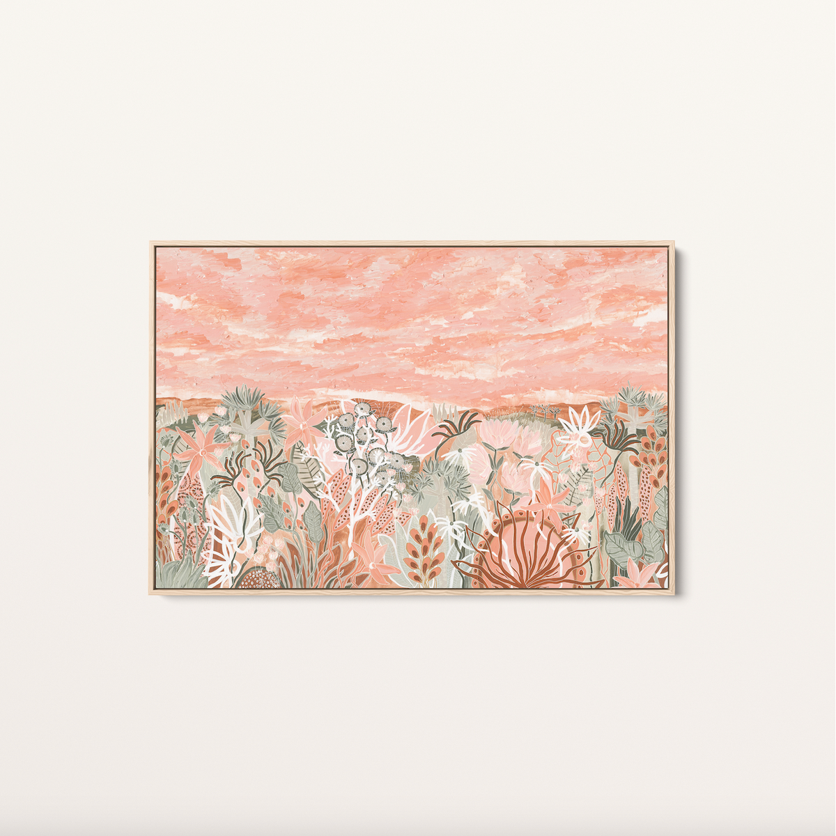 Valley of the Fairy Floss Flowers Rectangle Cropped by Anna Lohe – framed artwork, front view