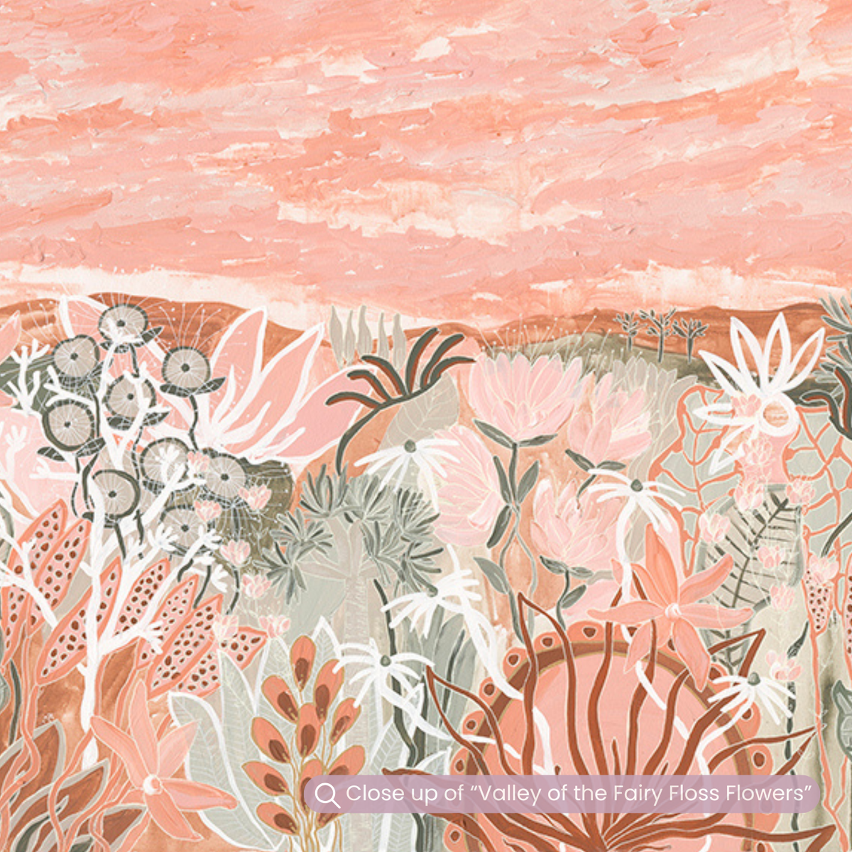 Valley of the Fairy Floss Flowers Original Artwork
