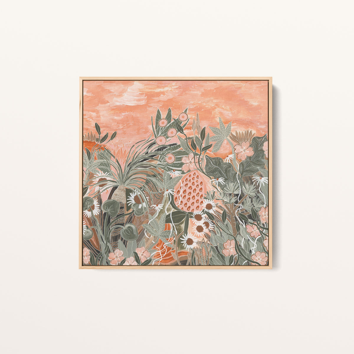 Evening Primrose 2 by Anna Lohe – framed square artwork, front view