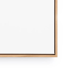 Oak frame corner, white canvas