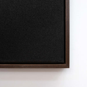 Walnut frame corner, black canvas