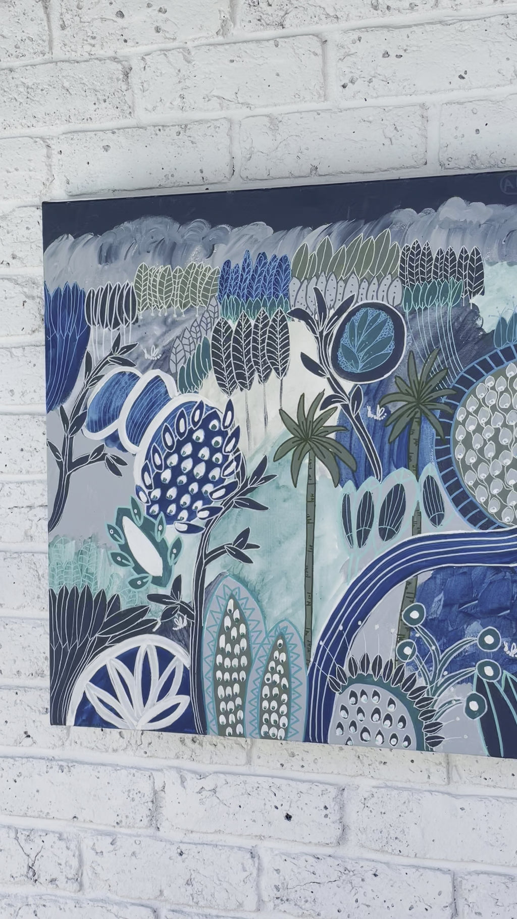 Anna Lohe art work - video of Blue-o-rama on my studio wall